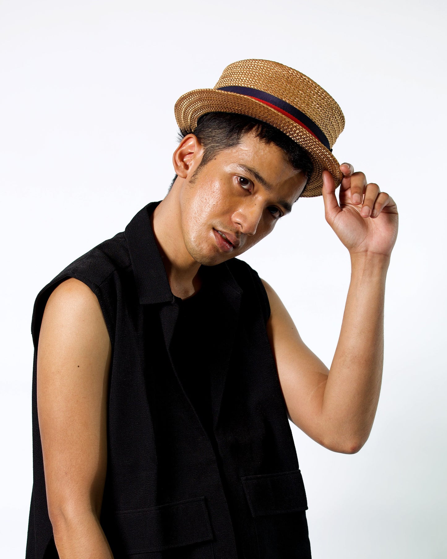 Black Sleeveless Stylish Senator Set