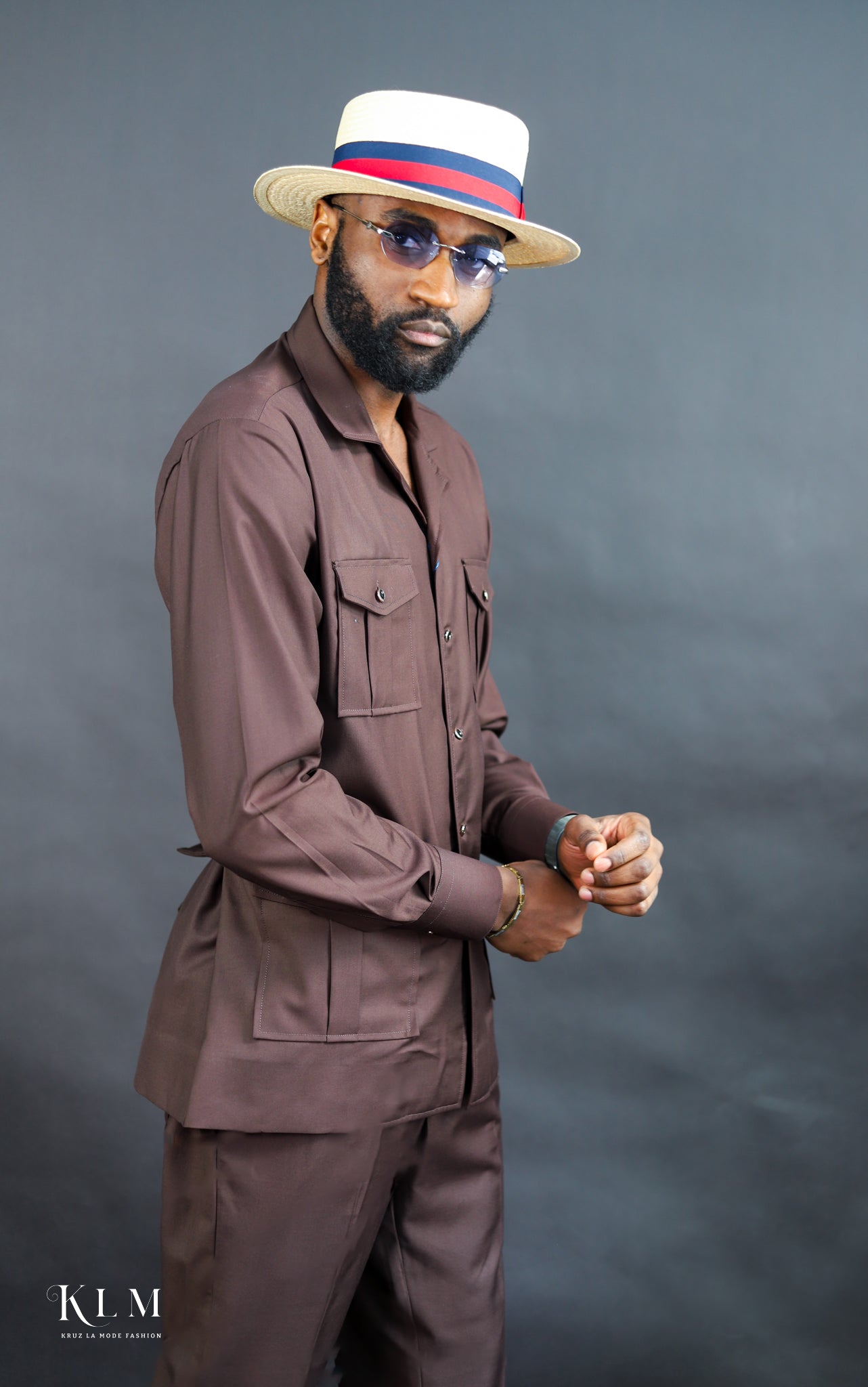 Multi Pockets Safari Jacket With Belt Set