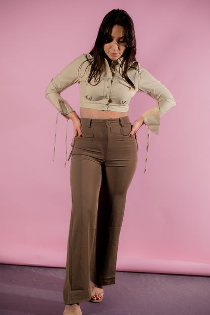 Hadeel String Side Brown Pants