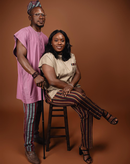 Aso Oke Sleeveless Set