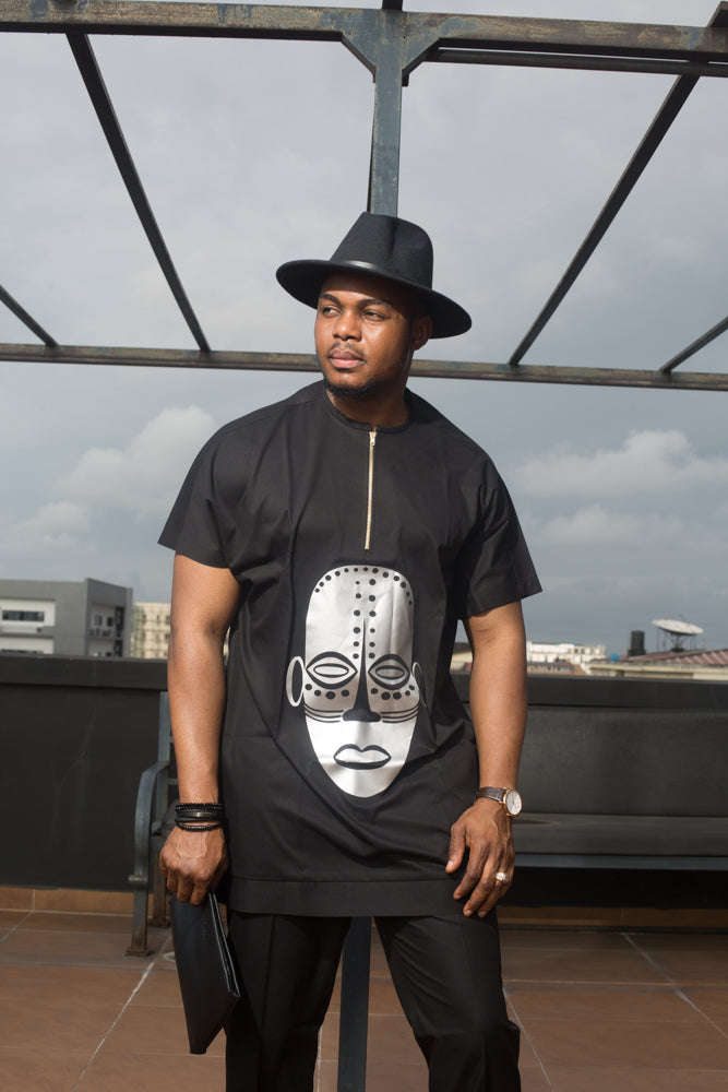 Traditional Mask African Men Dashiki