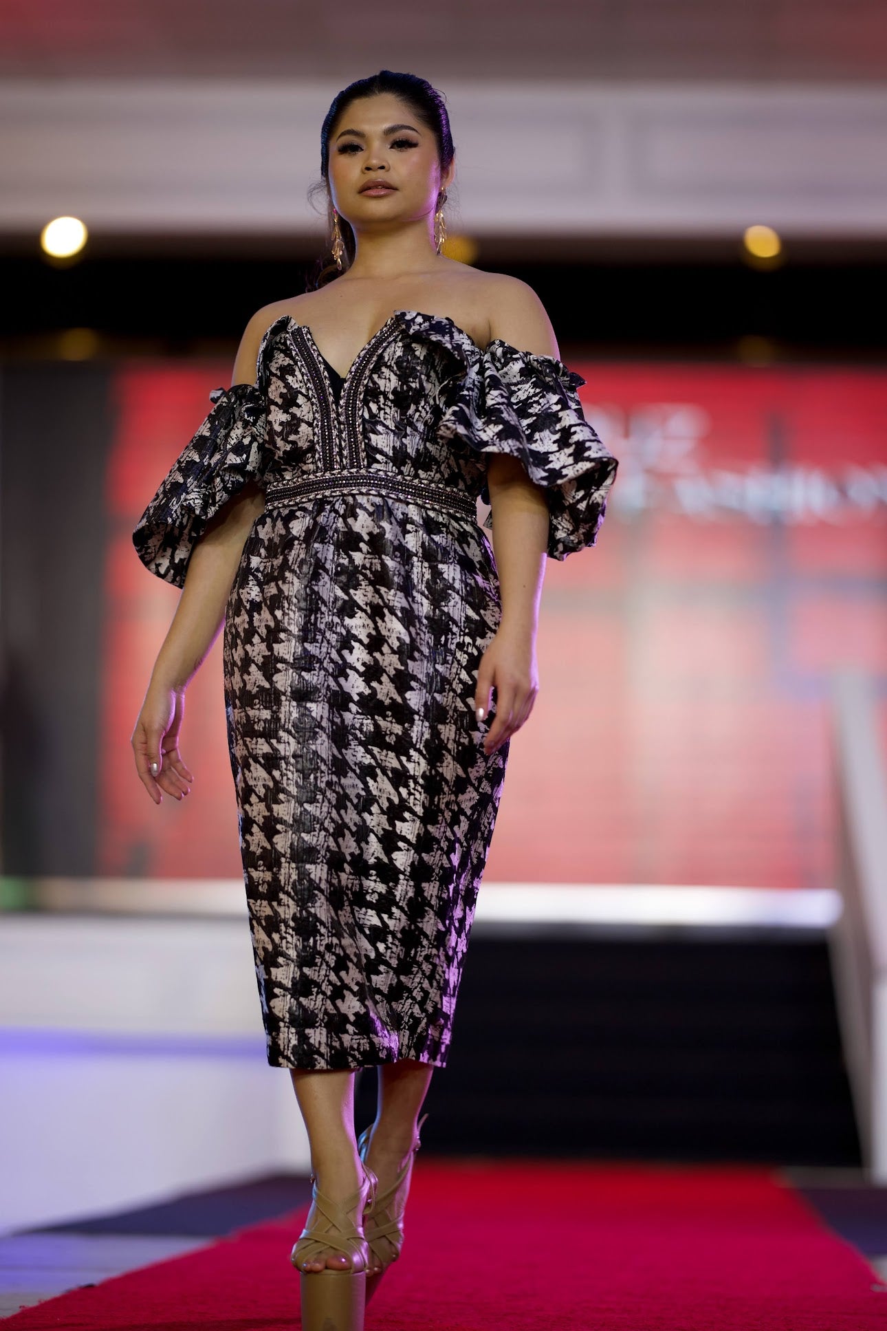 Off Shoulder Puff Sleeve Dress