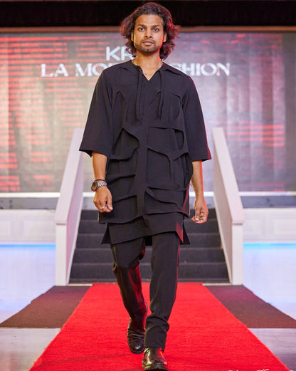 Black Stylish Men Senator Set