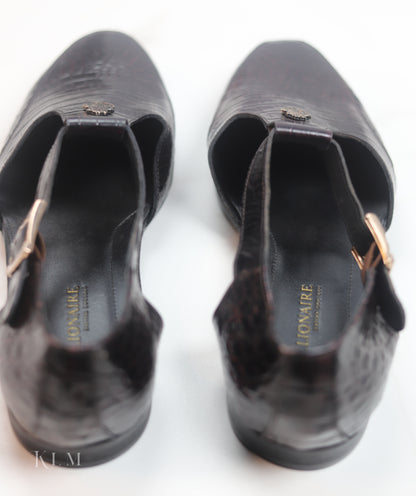 Stylish Dark Brown Crocodile Sandals Leather Shoes for Men
