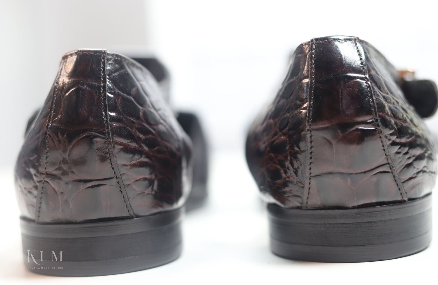 Stylish Dark Brown Crocodile Sandals Leather Shoes for Men