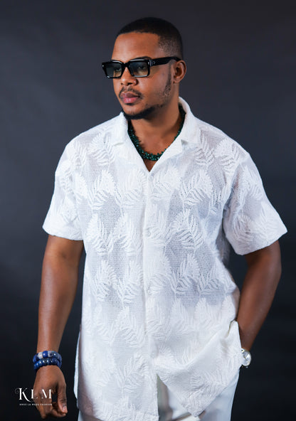 Off White Short Sleeve Men Shirt