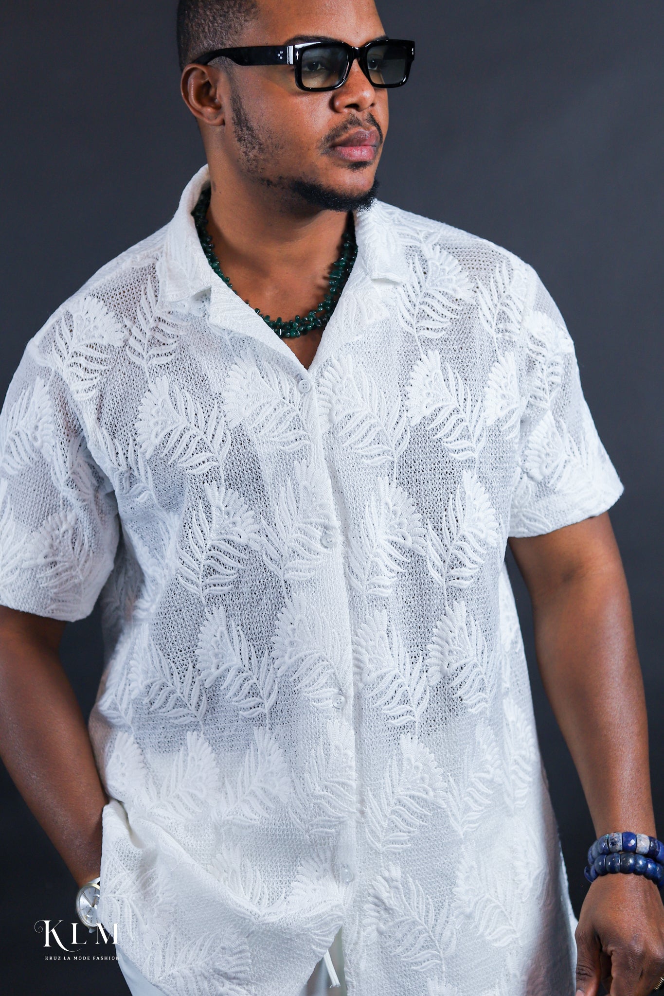 Off White Short Sleeve Men Shirt