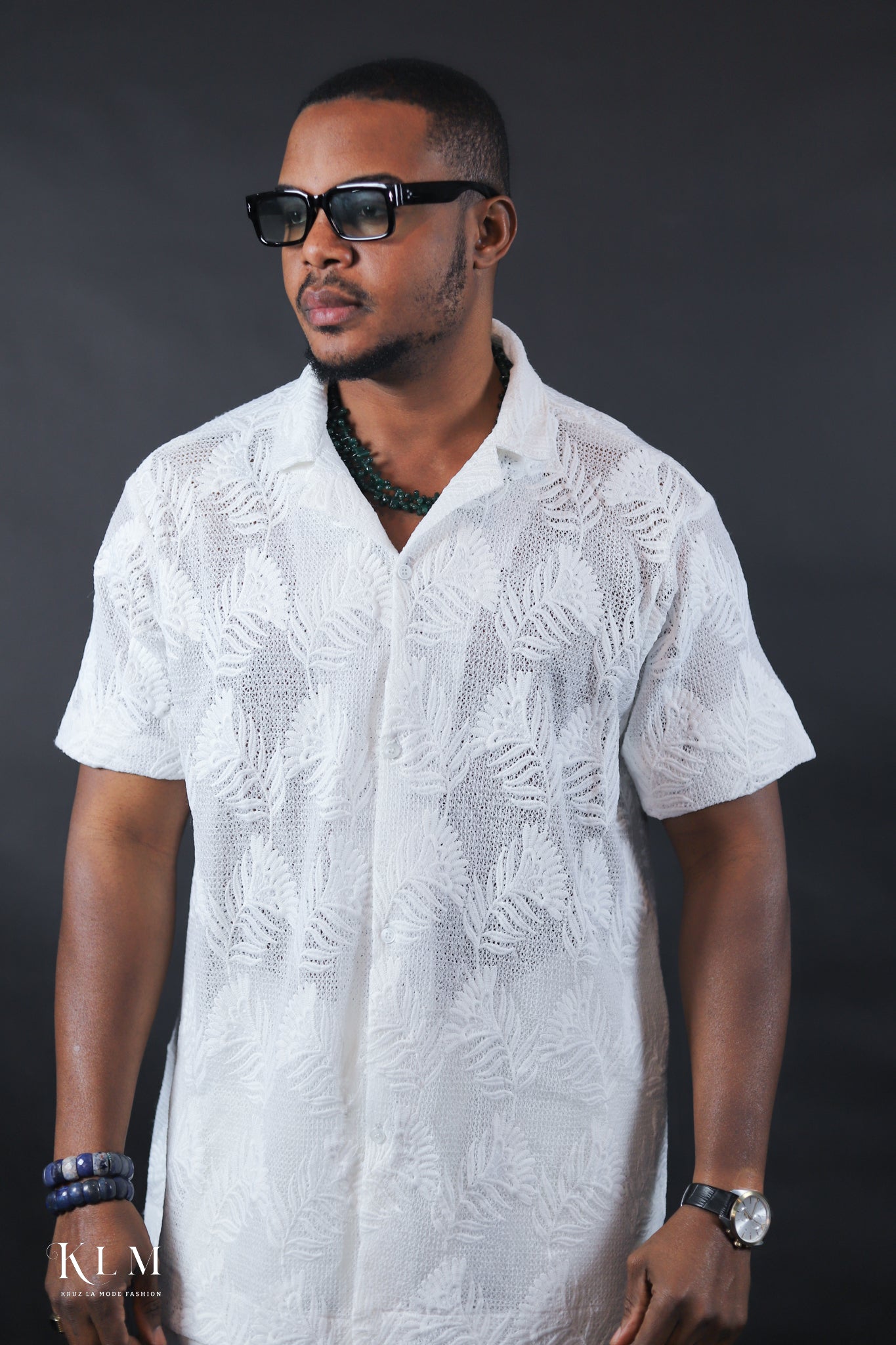 Off White Short Sleeve Men Shirt