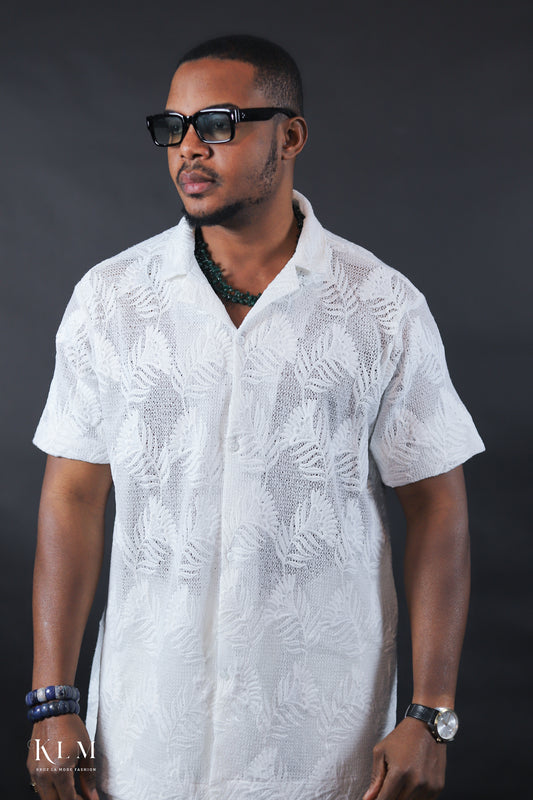 Off White Short Sleeve Men Shirt