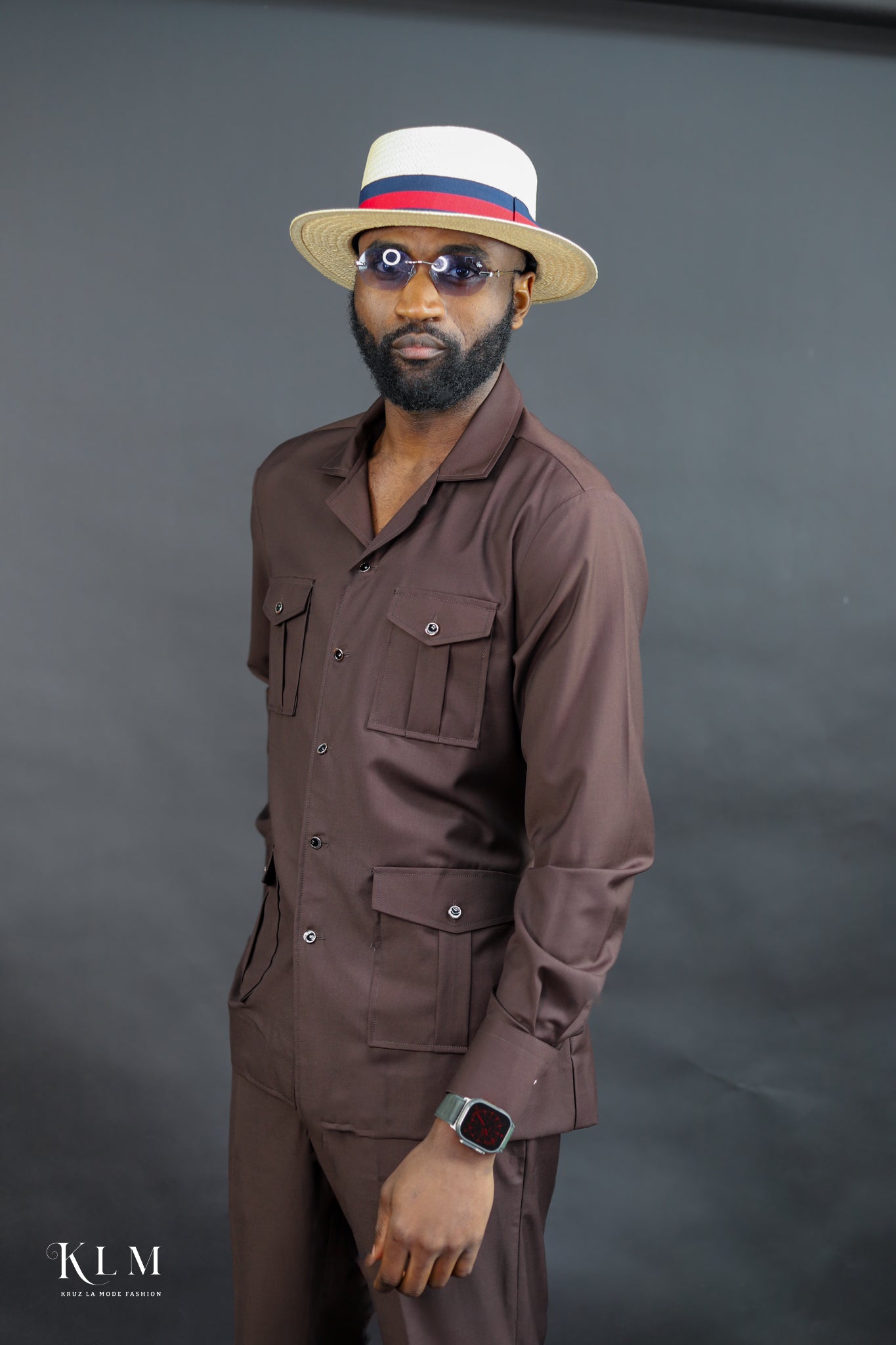 Multi Pockets Safari Jacket With Belt Set