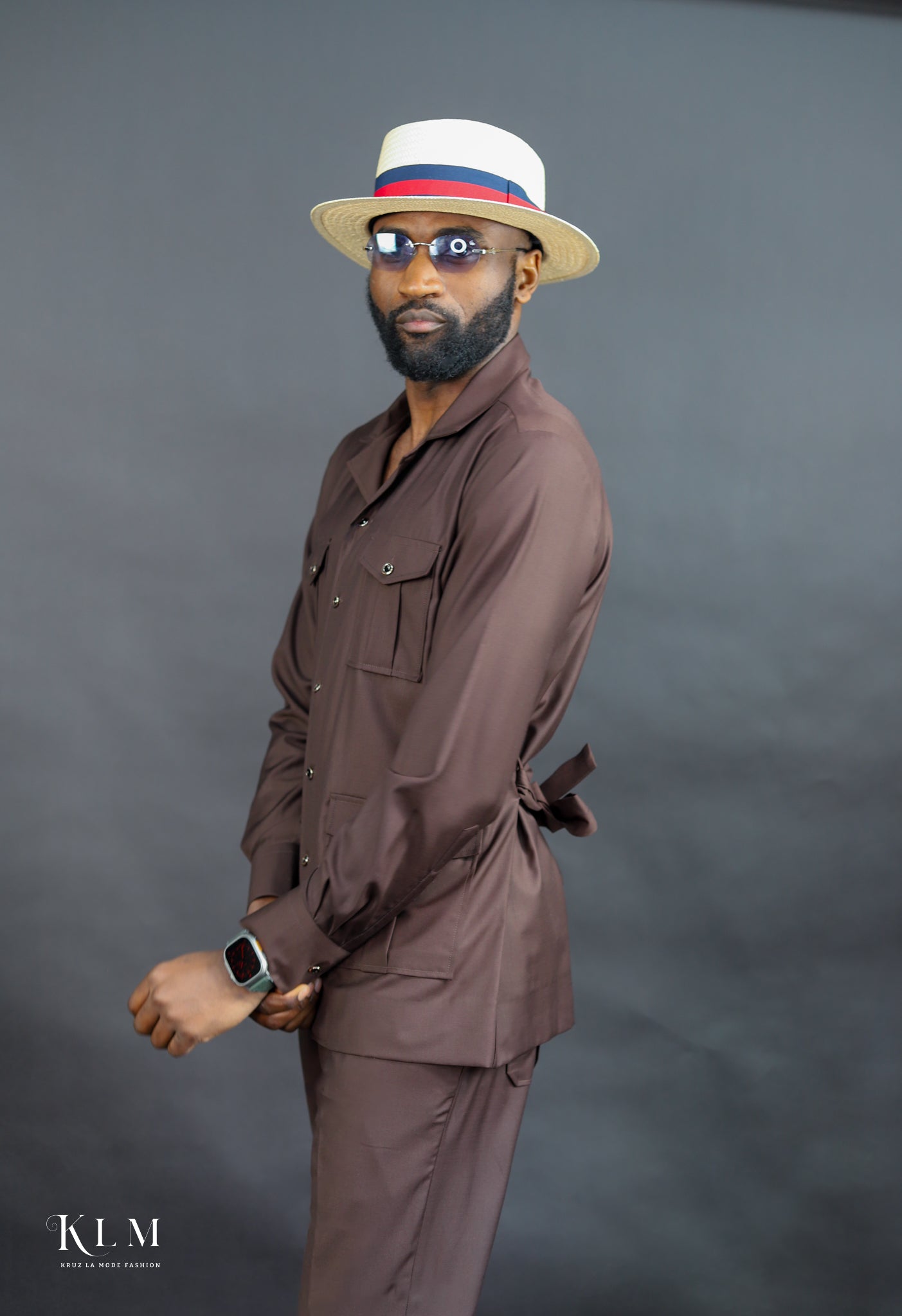 Multi Pockets Safari Jacket With Belt Set