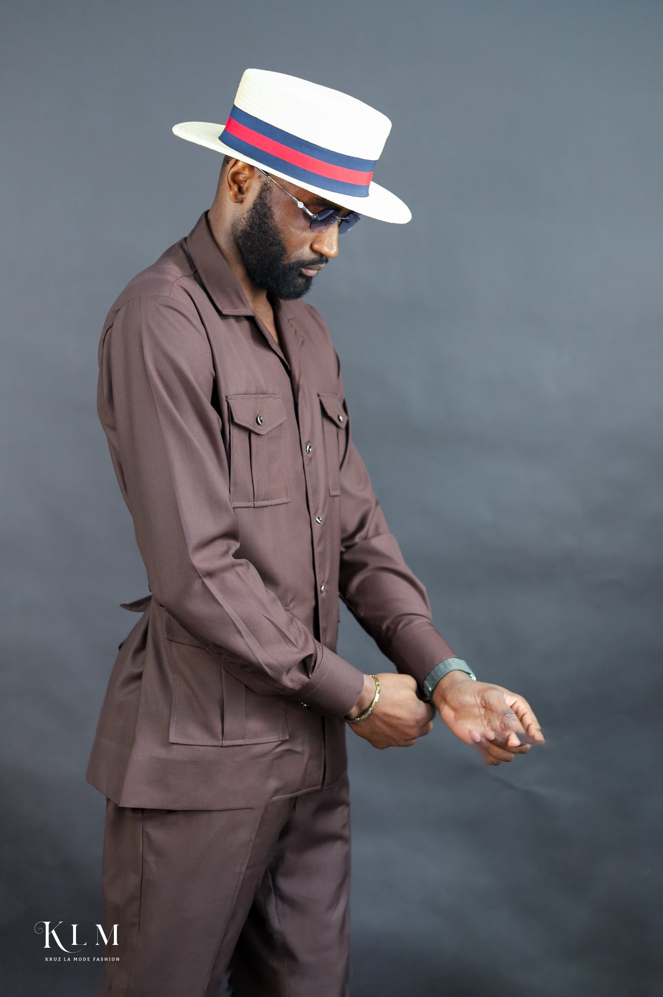 Multi Pockets Safari Jacket With Belt Set
