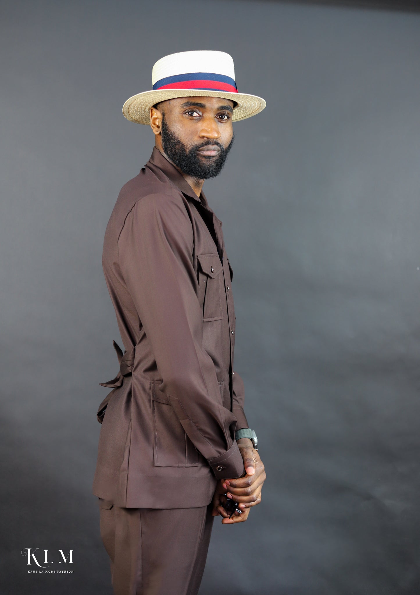 Multi Pockets Safari Jacket With Belt Set