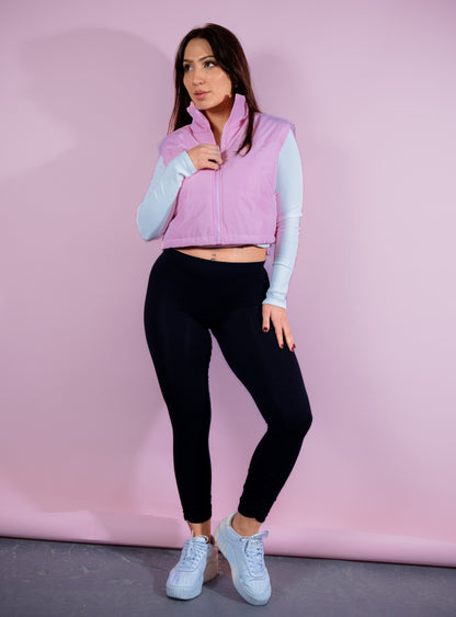 Cropped Puffer Pink Vest