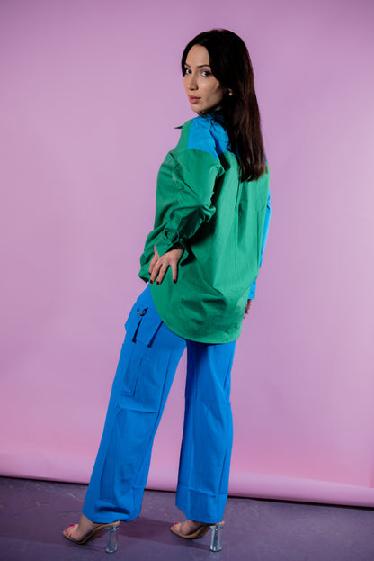 KLM Fancy Flap Blue Pocket Pants