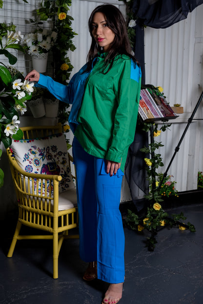 KLM Fancy Flap Blue Pocket Pants