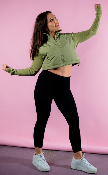 Hadeel Green Puffer Vest Autumn & Winter