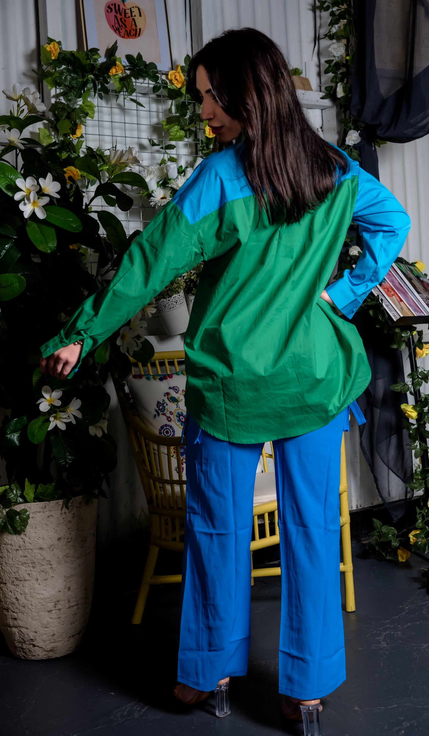 KLM Fancy Flap Blue Pocket Pants