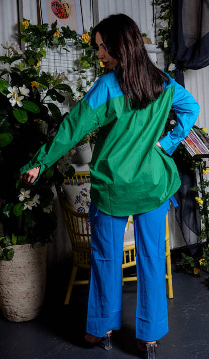 KLM Fancy Flap Blue Pocket Pants